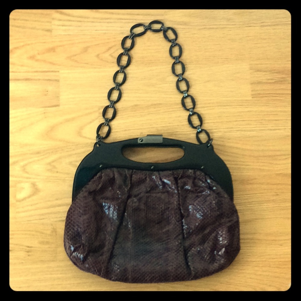 Rafe NY purple snake skin purse